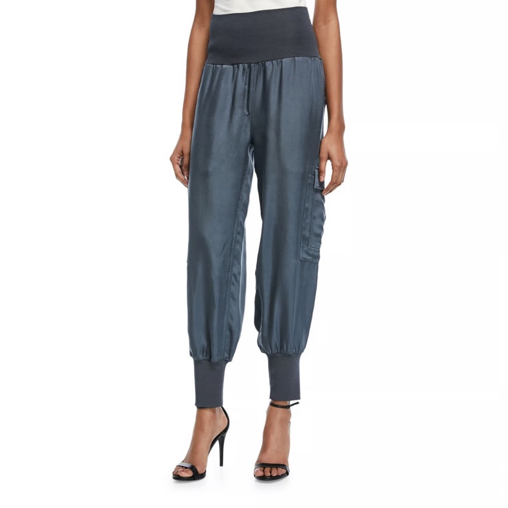 CINQ A SEPT Tous Les Jours Giles Pants Silky Taper Cargo Joggers  Blue